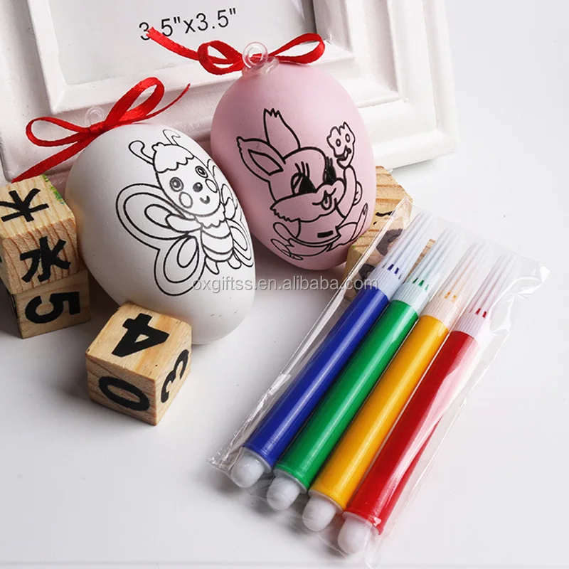 oxgift wholesale factory price diy doodle plastic easter eggs