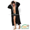 Hot selling OEM 100% polyester long coral fleece bathrobe wholesale hooded plush shawl collar kimono robe for men