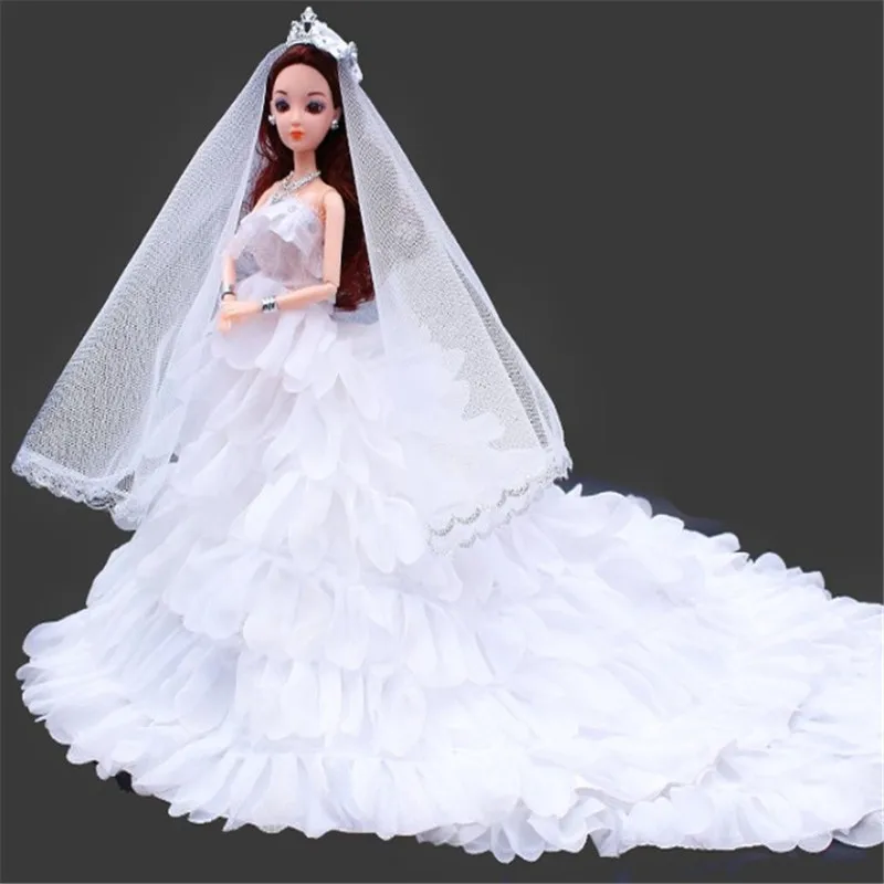 2019 Wedding Doll Clothes Doll Dresses For 30cm Doll Long Tail