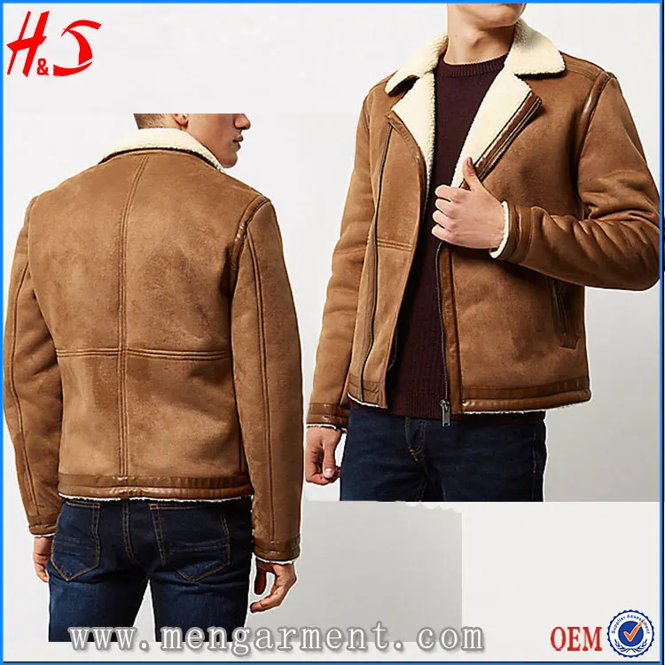 borg collar leather jacket mens