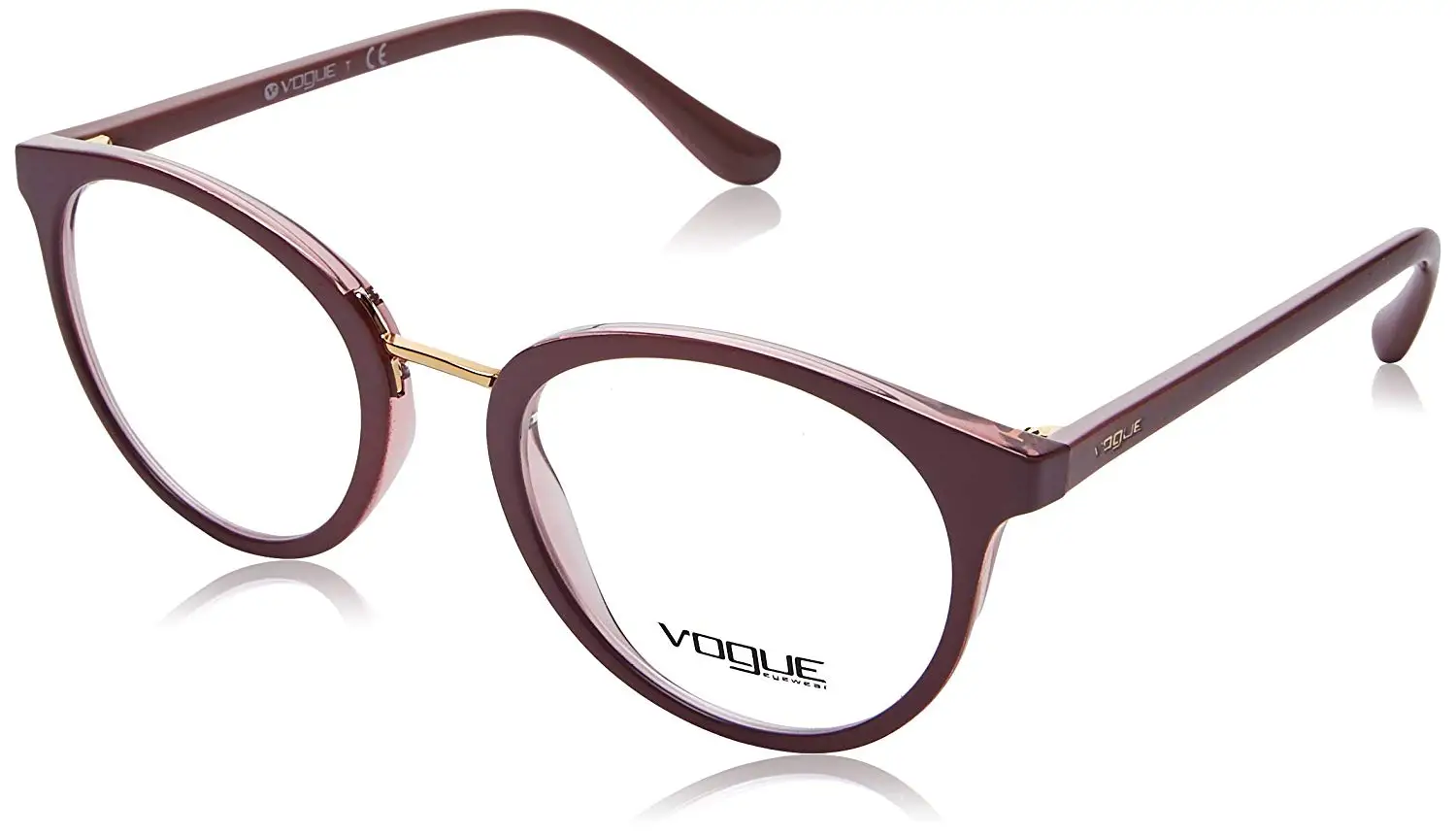 Vogue VO5031S Sunglasses 238714-58 Pink Gradient Brown Top Dk Bordeaux//pink Transp Frame