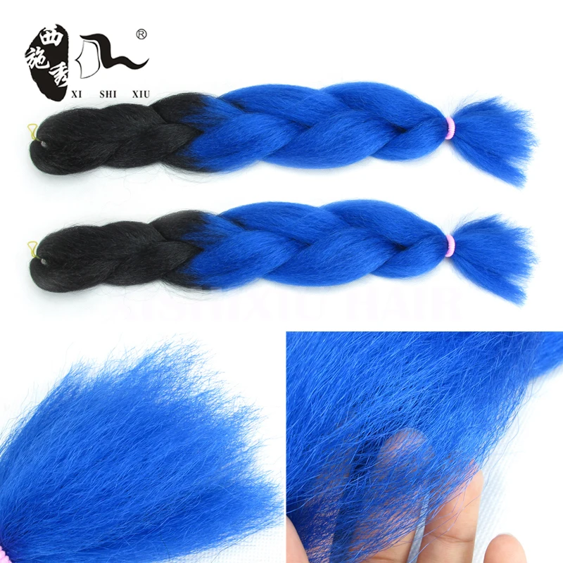 Aliexpress 1b Blue Two Tone Jumbo Ombre Braiding Hair Made Of High