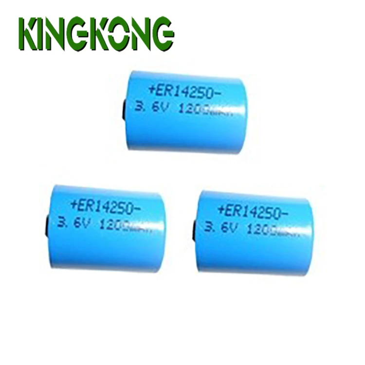 Kingkong Li-SOCl2 Battery Type 1/2AA ER14250 3.6V 1200mAh High Capacity Primary Lithium Battery