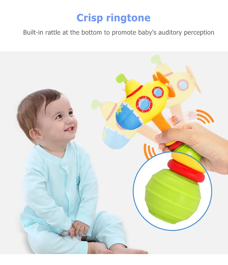 Cartoon Vehicle Car Jitter Baby Car Seat Toy Stroller Rattle Wholesale