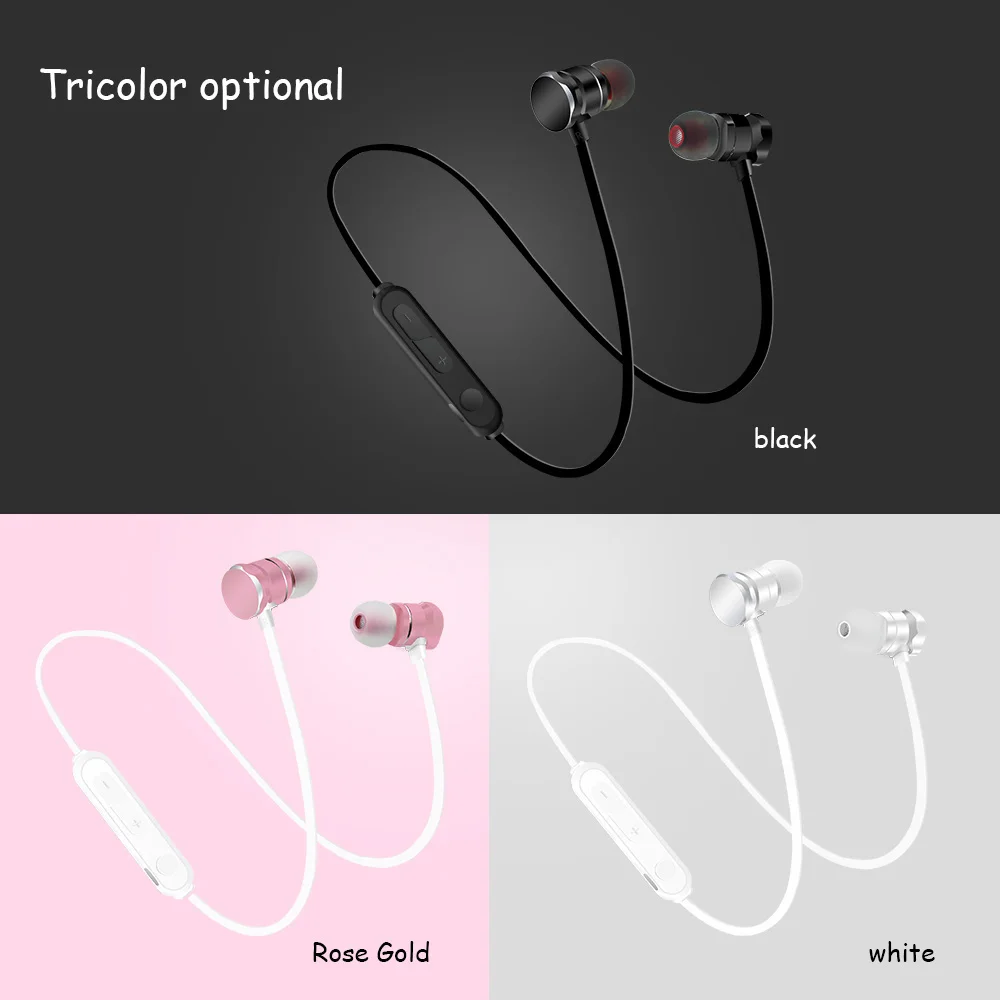 IPX3 Magnetic Headset Stereo Wireless Mobile Sport BT Earphone with Mic