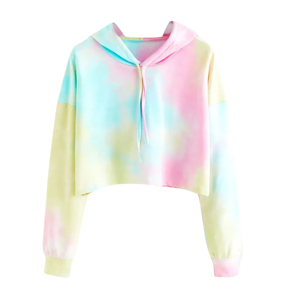 Sudaderas con capucha Multicolor Casual mujeres cordón