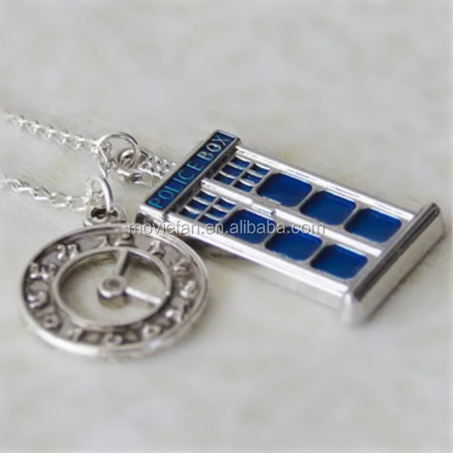 DR WHO TARDIS POLICE BOX NECKLACE WITH STERLING SILVER CHAIN OPTION GIFT BOXED