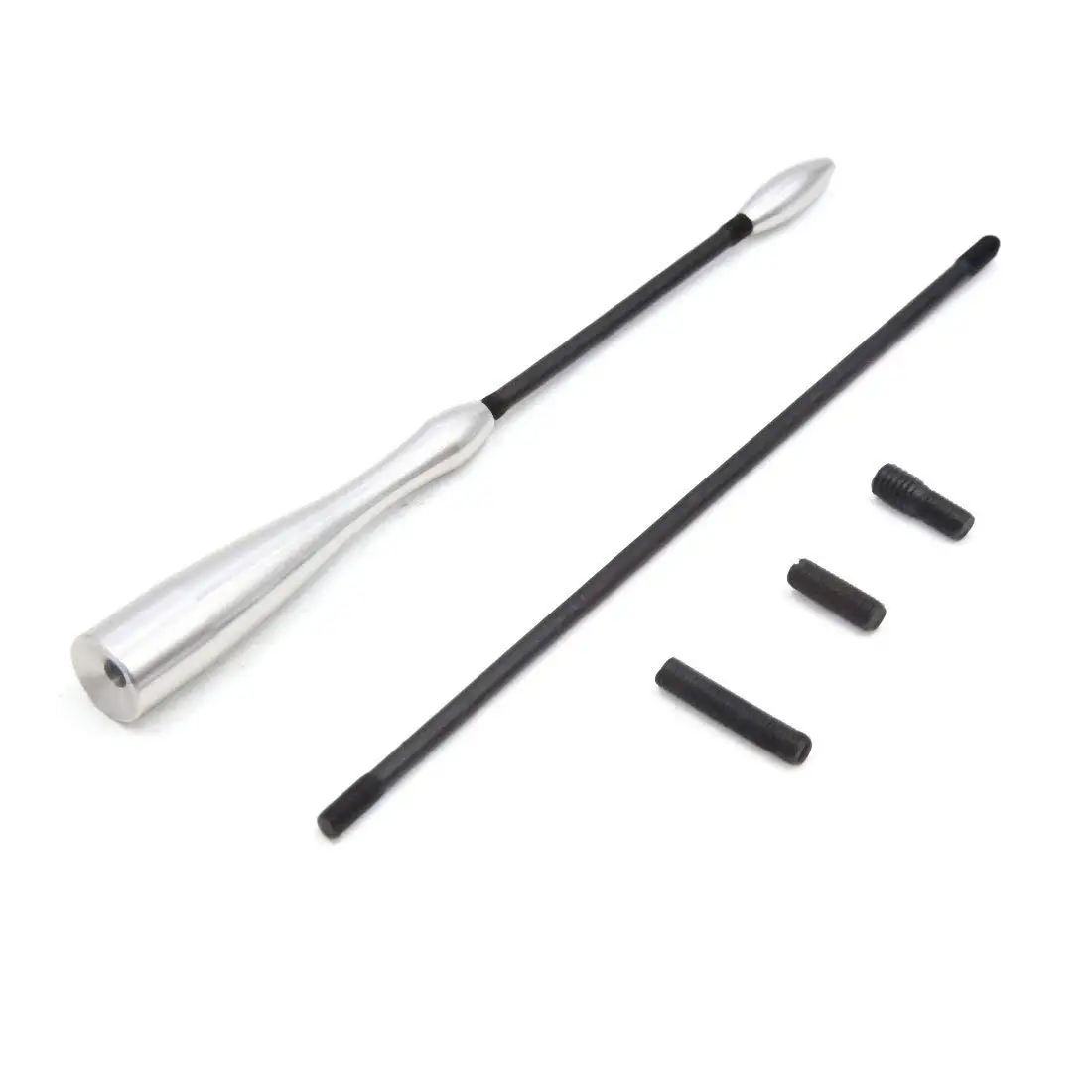 uxcell Aluminum Alloy Screw Base Roof Mount Antenna Mast for Car Vehicle Silver Tone