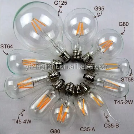 A19/G45/C35 LED Filament Bulb/LED Bulb 360degree Clear E14/E27 2W(220lm)/4W(450lm)