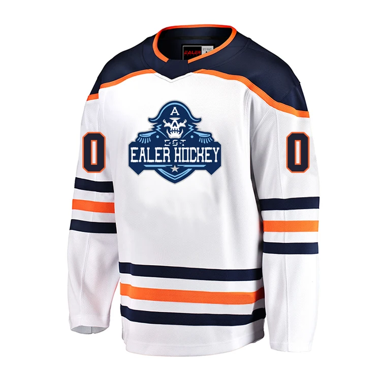 Source 100% Polyester Embroidery Orange Oilers blank Ice Hockey Jersey with  high quality on m.