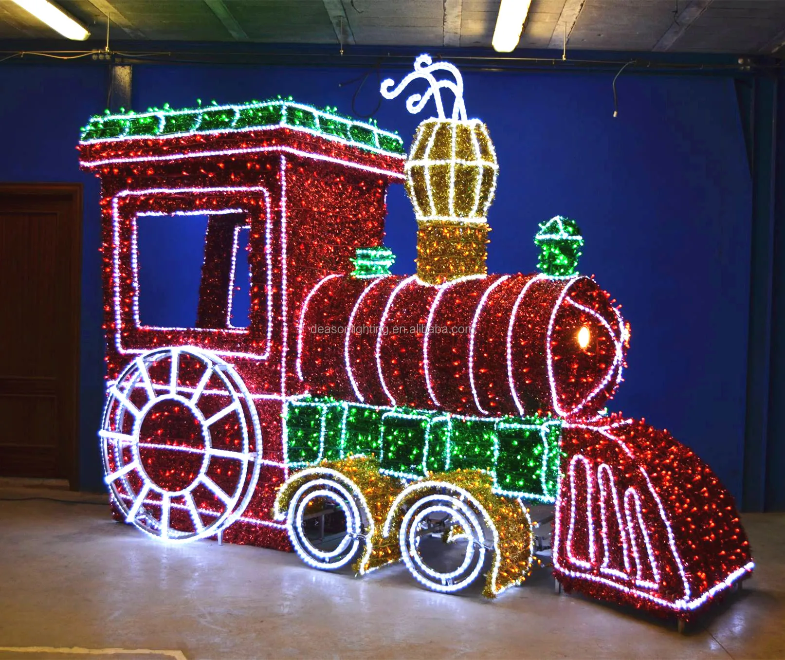 户外圣诞火车灯