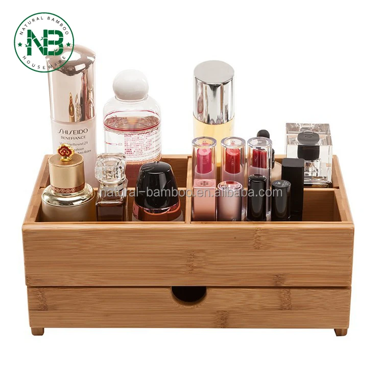 Bamboo Desktop Organizer Wooden Cosmetics Storage Box Mini Desk Bamboo Desktop Organizer Wooden Cosmetics Storage Box Mini Desk Makeup With Drawers