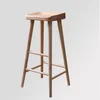 French style solid wood square seat high feet bar stool