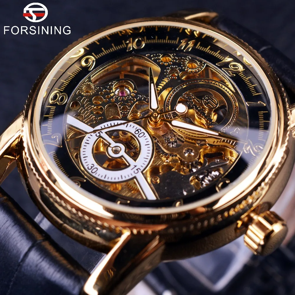 forsining skeleton watch