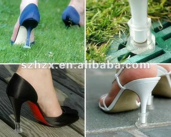 6 Pairs High Heel Protectors Transparent Heel Stoppers Shoe Heel Savers Stoppers Covers for Grass Wedding or Outdoor Events Small/Middle/Large 
