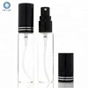 Black color cap top spray glass bottle for perfume sample, 3ml 5ml empty glass bottle sample vial bottle with black color cap