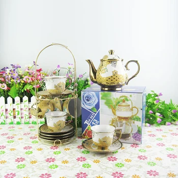 15 Pcs Royal Tea Coffee Serving Set European Style Flower Porcelain 15 Pcs Royal Tea Coffee Serving Set European Style Flower Porcelain Cup And Saucer