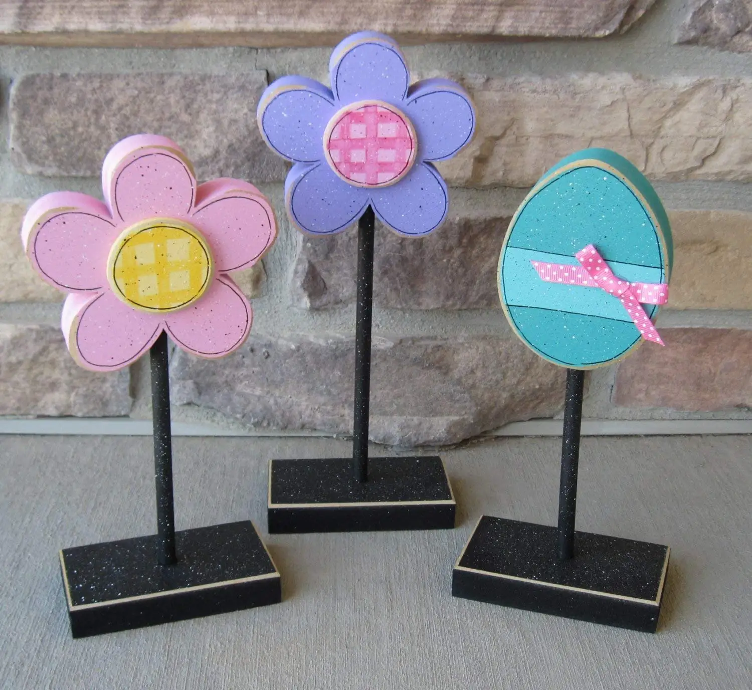 3 Tall Standing Spring and EASTER Themed Block SET for Easter decor, shelf, desk, office and home decor