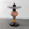 Round shape fiberglass coffee table living room side table for sale