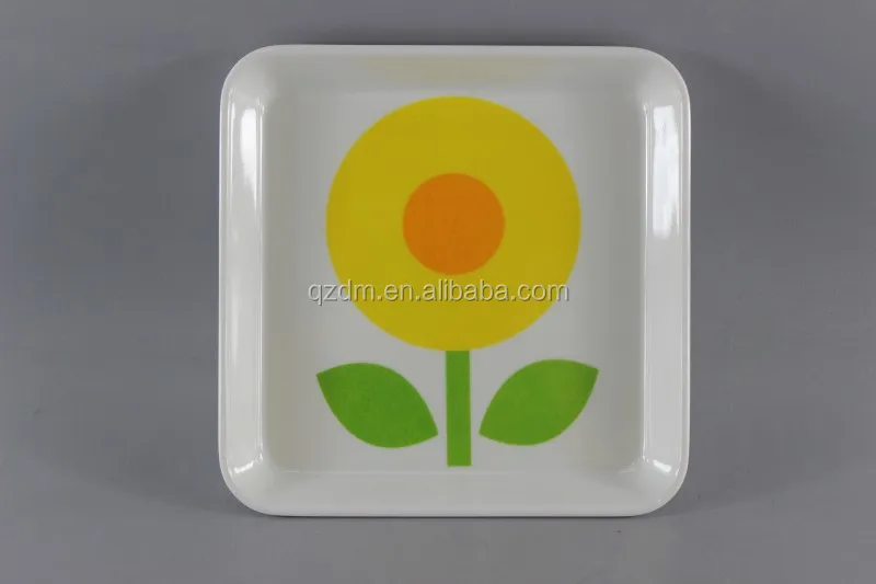 6" Square Melamine tray ,Melamine White tray