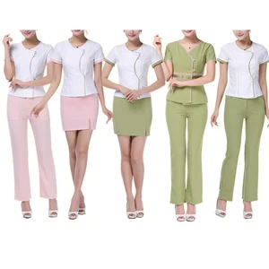 Custom high quality ladies work smock uniforms spa salon beauty tunic Custom high quality ladies work smock uniforms spa salon beauty tunic