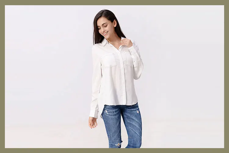 2018 latest design good quality wholesale casual fancy white blouse for ladies