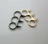 2013 Fashion Punk Spikes Three Finger Gold/Gun Metal Ring