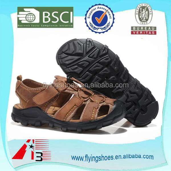 best quality genuine leather 2016 men leather sandals