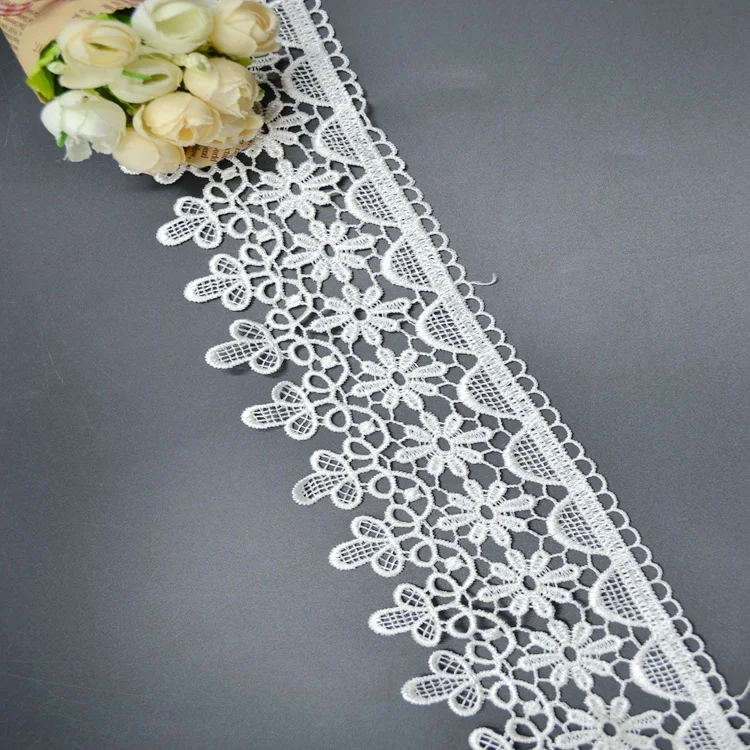 Bulk Lace Trim White Polyester Embroidery Lace Trim Buy White Bulk