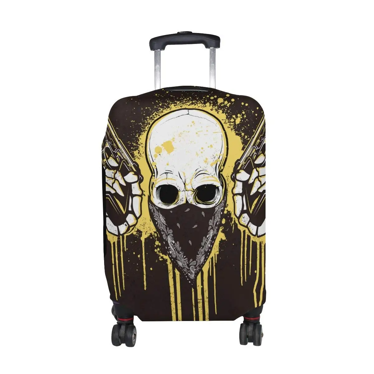 FOLPPLY Sugar Skull Luggage Cover Baggage Suitcase Travel Protector Fit for 18-32 Inch