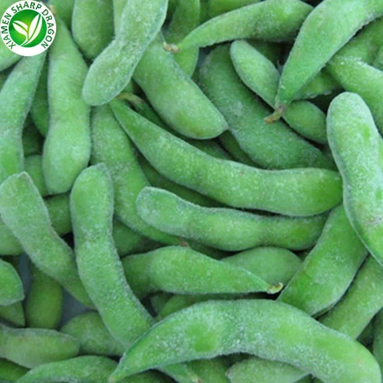 source wholesale high quality iqf frozen green edamame soy bean
