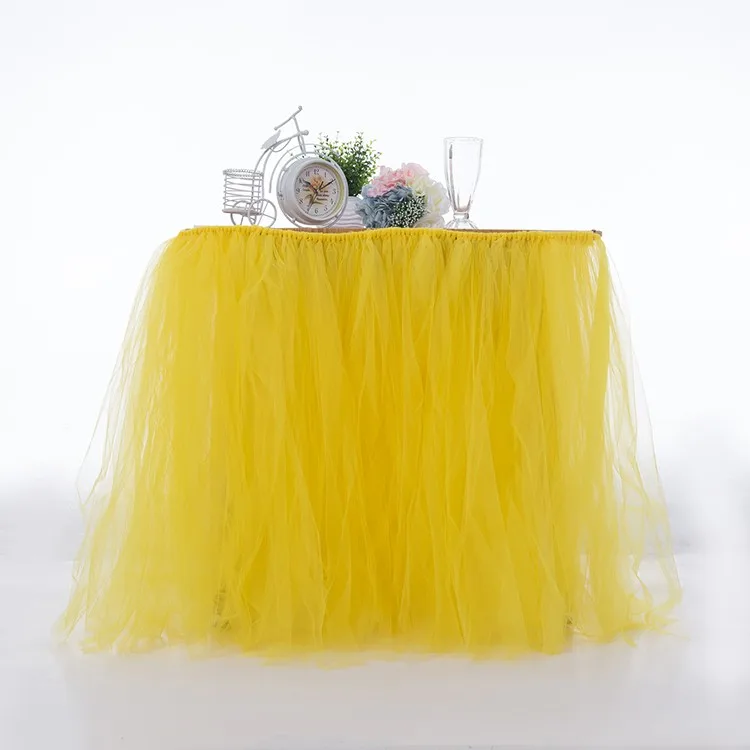 Handmade Pink Tulle Table Skirt Birthday Party Christmas Tutu Table