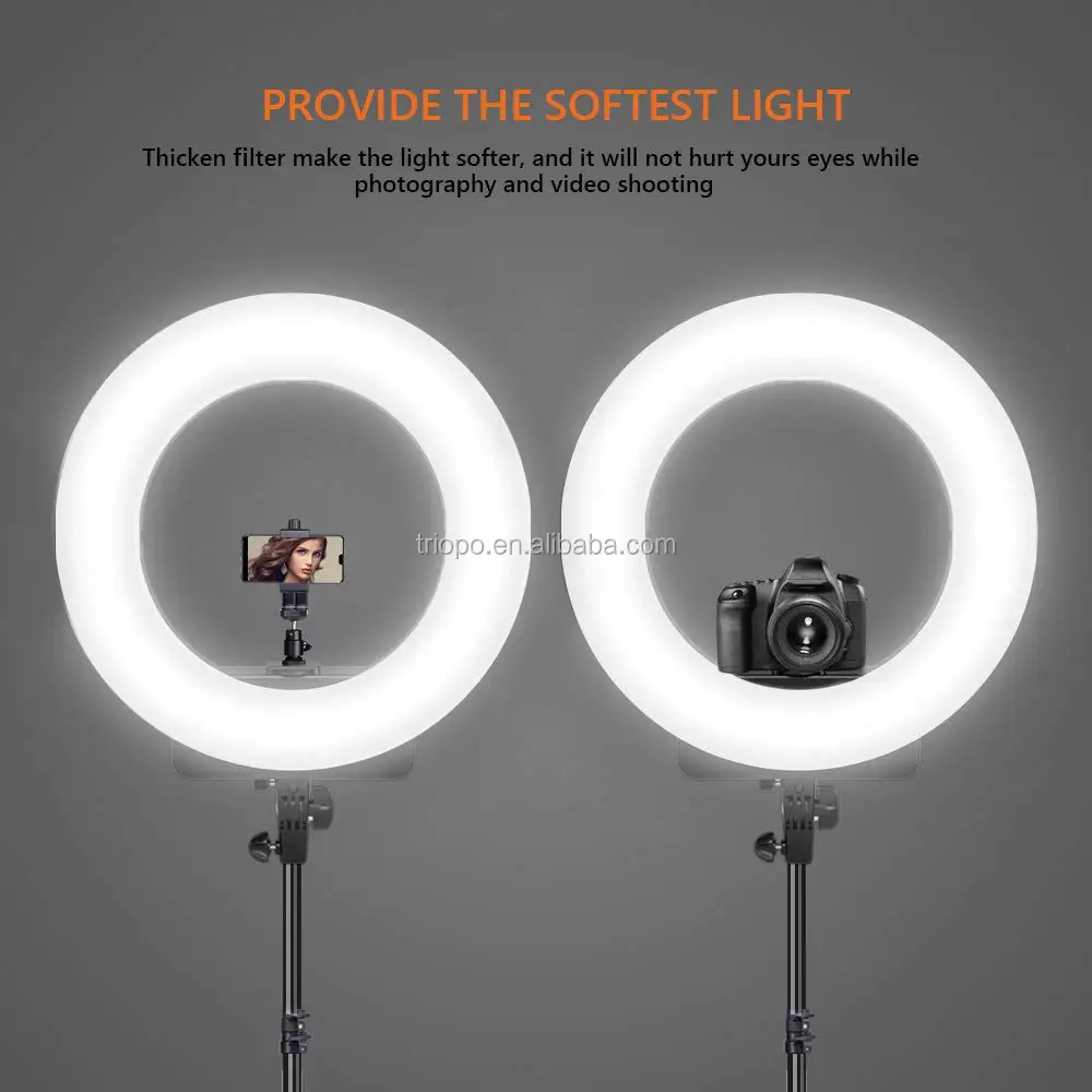 14 Ring Light Led Ring Light Ring Light With Stand And Phone Holder 14 Inches Outer Lighting Kit 38w 3200k 5500k Remote C View Ring Light Triopo Triopo Product Details From Yueqing Originality