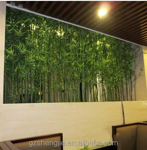 LXY071828 pagar bambu buatan hias tanaman hijau palsu 