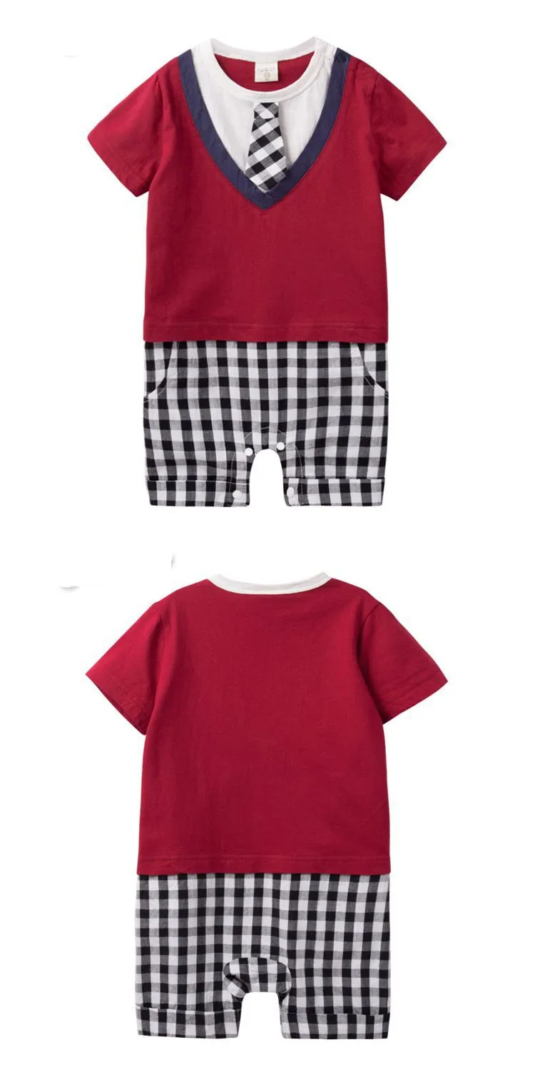 Infant Baby Boys Wedding Christening Tuxedo Suit Outfit Romper Bodysuit Clothes