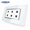 Livolo US Standard 2 Pins Socket AC125~230V Wall Powerpoints VL-C3C3A-81