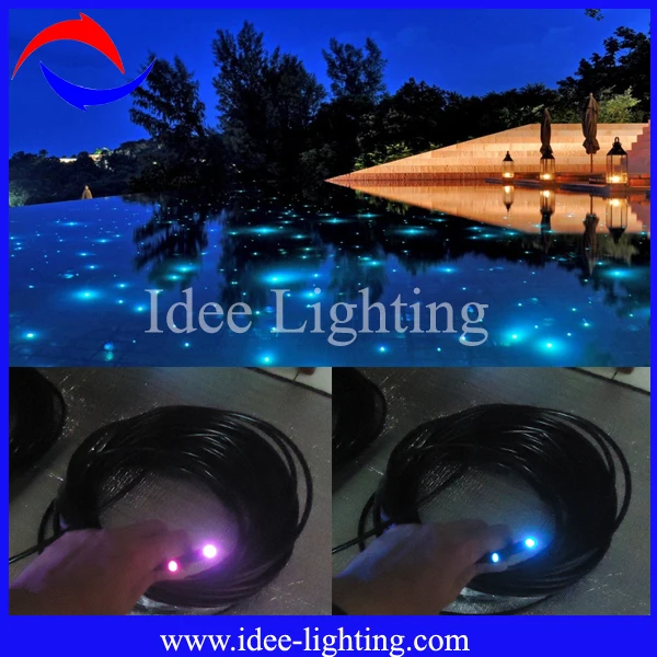 big diameter fiber optic led light swimming pool rope light ground