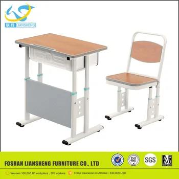 Primary Wooden Color Adjule Student Desk And Chair School