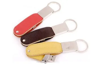 Company Gifts Key Ring Leather Usb Flash Drive 4Gb Secure Flash Memory - ANKUX.COM
