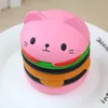 2019 Hot selling Jumbo Cat Head Burger Soft PU Stress Relief Slow Rising Squishy Scented Toys For Kids And Adults