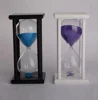 Big size 4 pillar wooden sand timer personalized glass clock 5 minutes table hourglass