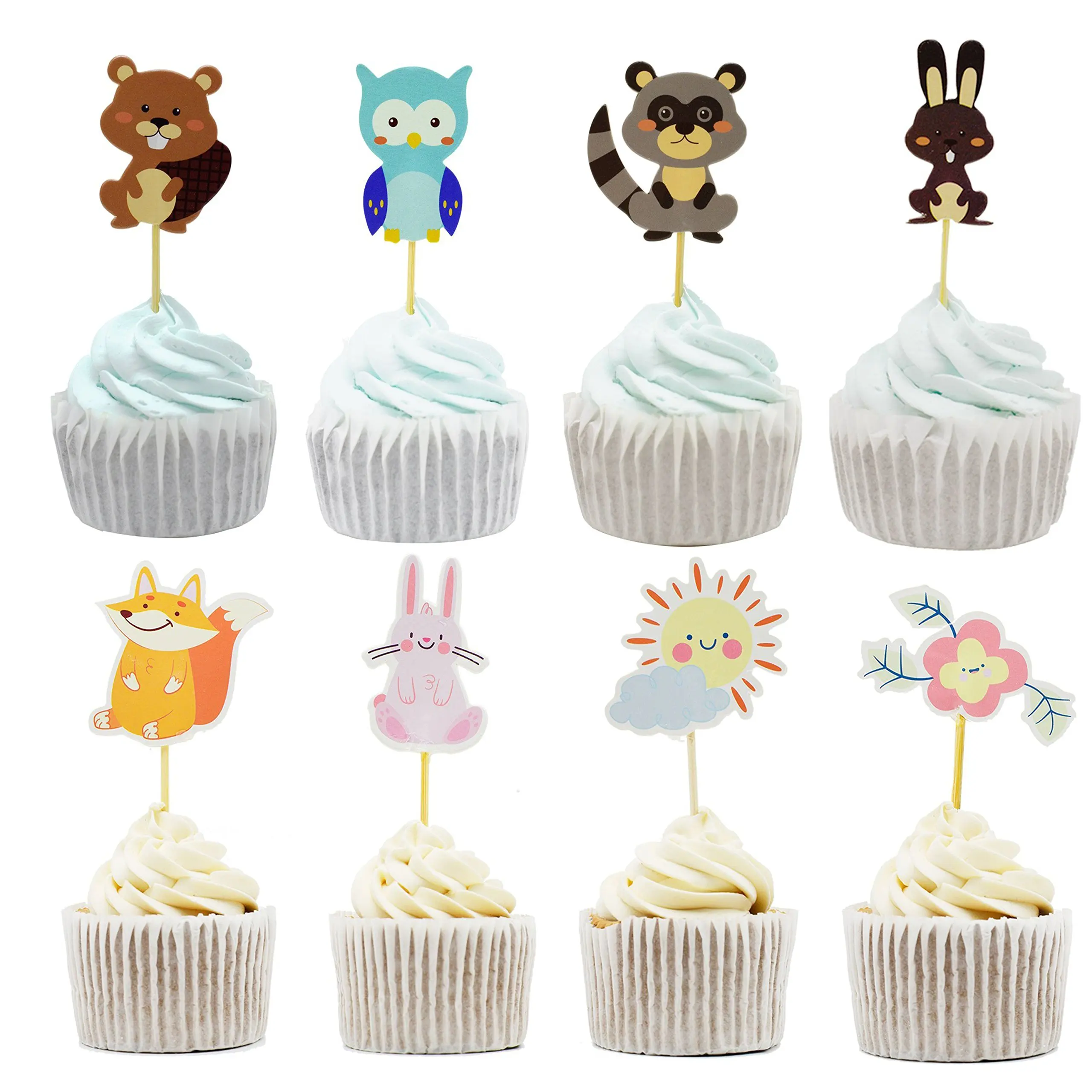 Buy Animal Cake Cupcake Toppers Picks For Wedding Birthday Baby