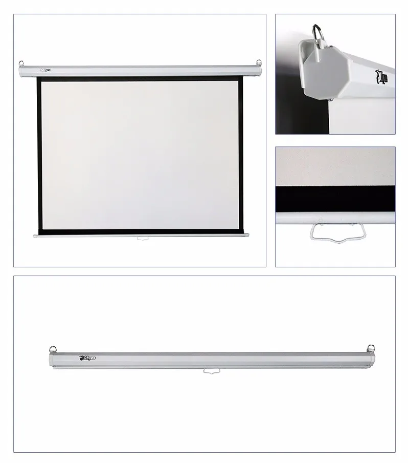 Office Furniture Manual Self Locking Projection Screen Low Price Pocket