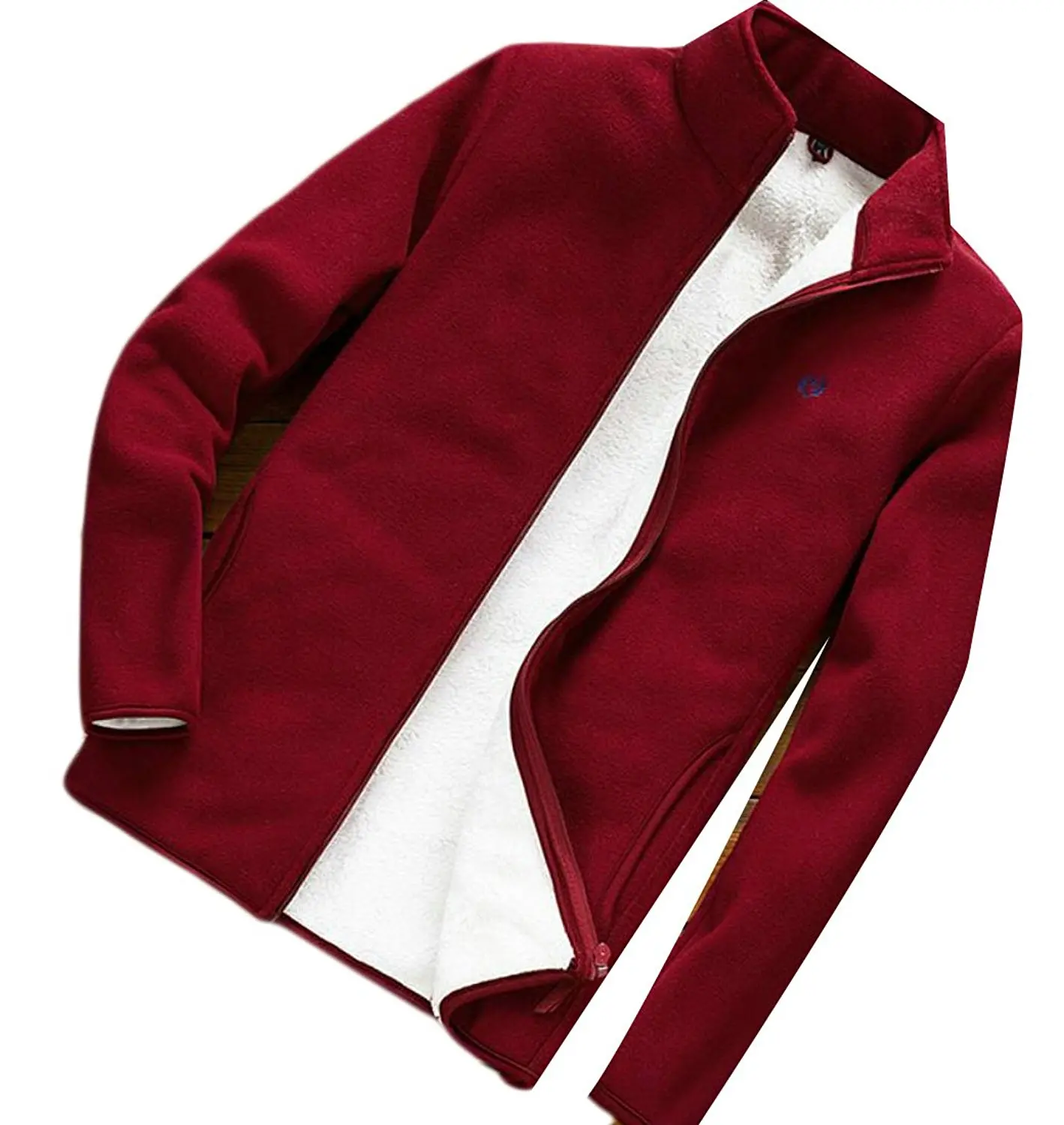 BU2H Men Zip-Up Knit Stand Collar Open-Front Relaxed-Fit Cardigan