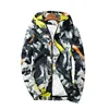 Men's Casual Windbreaker Long Sleeve Drawing Jackets Zipper Comfortable Jackets