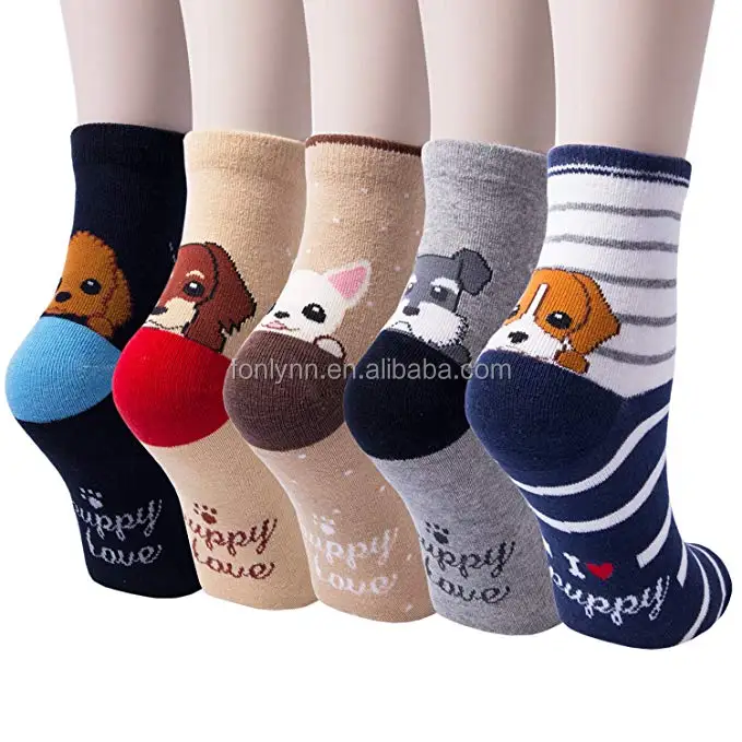 Set cute animal colorful socks women crew socks cute