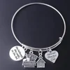 Eco Friendly Zinc Alloy Graduate School House Podium Thank you for Helping Me Grow Special Teacher Dangle Charm Bangles Bracelet
