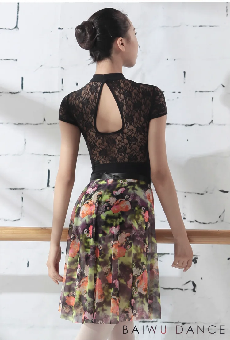 117145403 Baiwu Dance Floral Mesh Ballet Skirt Wrap Dance Skirt Buy