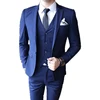 Gentlemen British Slim Fit Suit Men's Fashion 2-Piece Business Blazer Jacket Vest Trouser Suits Set for Men
