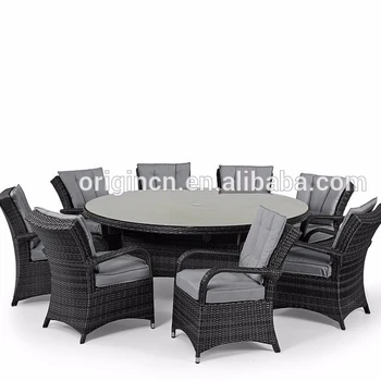 Elegant 8 Seater Home Garden Rattan Dining Table And Chairs World